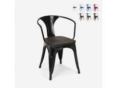 Chaises design industriel en bois et métal de style tolix cuisines de bar steel wood arm AHD Amazing Home Design
