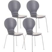 CLP - Définissez 4 chaises empilables avec une conception ergonomique et élégante disponibles différentes couleurs colore : Gris