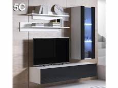 Combinaison de meubles luke 5c blanc et noir (1,6m) MSSD0135-C