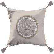 Coussin pompons Rosace Wild night