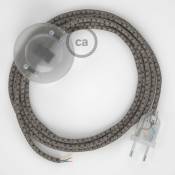 Creative Cables - Cordon pour lampadaire, câble RD64 Losange Anthracite 3 m. Choisissez la couleur de la fiche et de l'interrupteur Transparent