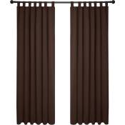 Deconovo - Lot de 2 Rideaux Occultant Isolant Thermiques Salon à Pattes, Taille Moyenne, 140x200 cm, Chocolat - Chocolat
