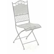 Décoshop26 - Chaise de jardin en fer forgé blanc
