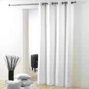 Douceur D'intérieur - Rideau a oeillets metal 140 x 260 cm polyester uni essentiel Blanc - Blanc