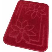 Emmevi Mv S.p.a. - Tapis de Bain Moderne Doux Antidérapant Tapis de Douche Lavable Absorbant Fleurs Rouge - Lot de 3 Pièces