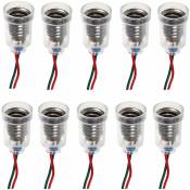 Ersandy - Lampes led E10 Base de vis-à vis de petite bougie Ampoules Mont petites ampoules Porte-lumière de base avec fil Culot Socket pour Home