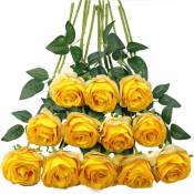 Groofoo - Fleurs artificielles Lot de 12 Roses Artificielles,Deco