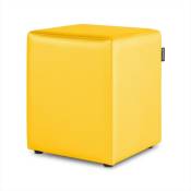 Happers - Pouf Cube Similicuir Jaune 1 unité Jaune