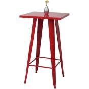 HHG - Table haute 906, métal, design industriel 105x60x60cm rouge - red