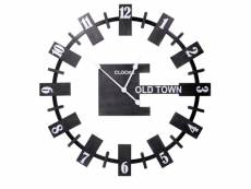 Horloge design moderne en bois noir, ronde cm 80