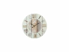 Horloge vintage - d 60 cm - effet usé