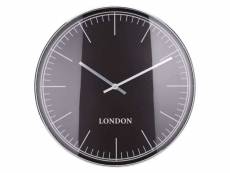 H&s collection horloge murale cadre argenté london