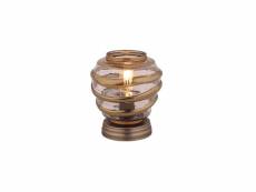 Lampe à poser ronde en verre transparent style vintage - nelson 70587252