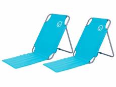 Lot de 2 chaises dossiers de plage pliables - o'beach - dimensions : 45 x 163 x 44 cm