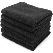 Lot de 6 serviettes invité 30x50 cm ALPHA noir Noir