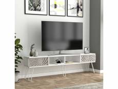 Meuble tv salangen 180 x 30 x 49 cm blanc [en.casa]