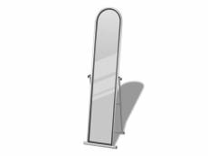 Miroir sur pied rectangulaire en acier gris 38x43x152