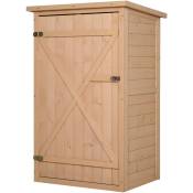 Outsunny - Armoire abri de jardin remise pour outils - grande porte verrouillable loquet - 2 étagères - toit bitumé incliné bois de sapin pré-huilé