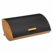 Pegane Boîte à pain en bambou coloris noir - Longueur 26 x Profondeur 16 x Hauteur 35,6 cm