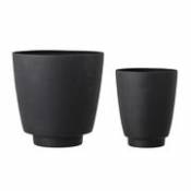 Pot de fleurs / Set de 2 - Métal - Bloomingville noir