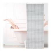 Relaxdays - Store de douche à carreaux, rideau de baignoire, salle de bains, l x h : 100 x 240 cm, hydrofuge, blanc/noir