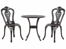 Salon de jardin bistrot table et chaises en aluminium