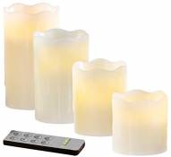 Set de 4 bougies LED en cire véritable - Blanc