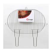 Somagic - Grille de barbecue simple ovale 50,5 x 33 cm Argent