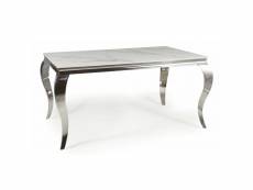 Table baroque métal et céramique blanc 150cm bolti 579