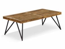 Table basse bois métal marron 130x70x45cm - bois, métal - décoration d'autrefois