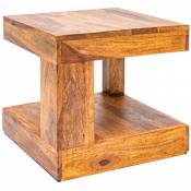Table basse contemporain 45 cm en bois de sheesham