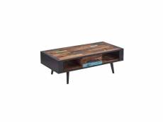 Table basse en bois 1 tiroir - manhattan - l 120 x l 60 x h 40 cm - neuf