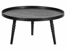 Table d'appoint ronde en bois de pin/mdf PRONTO 36x75x75 cm coloris noir