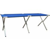 Table de vente mobile 205x67x70cm Stand de vente pliable Table de foire bleue - blau
