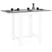 Table haute de bar extensible dona 2 à 4 personnes blanche plateau façon béton 65-130 cm