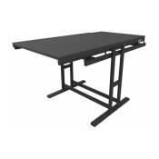 Table modulable (L140 x l80 x H77 cm) convertible en Etagère - style industriel - Noir