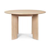 Table ronde en chêne huilé blanchi 117 cm Bevel -