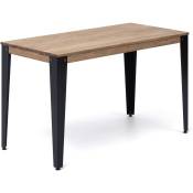 Table Salle a Manger Lunds 160x80x75cm Noir-Vieilli Box Furniture