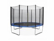 Trampoline rond ø 370cm bleu avec son filet de protection - saturne - trampoline de jardin 370 cm 3m | qualité pro. | normes eu