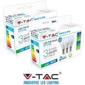 V-tac - 6 ampoules led E14 5.5 w 40 w P45 miniglobo-warm