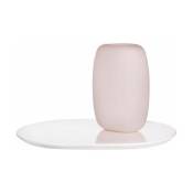 Vase rose avec base banche Sweets - Nude Glass