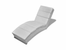 Vidaxl chaise longue cuir synthétique blanc 240712