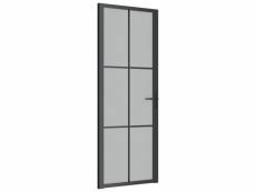 Vidaxl porte intérieure 76x201,5 cm noir verre mat