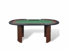 Vidaxl table de poker pour 10 joueurs avec espace de