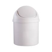 Xinuy - 1 mini poubelle en plastique avec couvercle pivotant, poubelle, blanc, 14 x 19,5 cm.