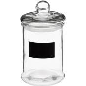 5five - bonbonnière en verre avec ardoise 1,2l - Transparent