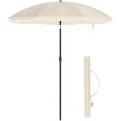 Acaza - Parasol, 160 cm de diamètre, rond / octogonal parasol de jardin en polyester, inclinable, avec sac de transport - Beige