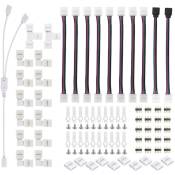 Accessoire pour ruban led (connecteur, contrôleur, amplificateur)Kit de connecteurs de bande led 5050 à 4 broches – Le kit de connecteurs de bande