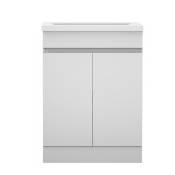Acezanble - 500(L)x385(W)x840(H)mm meuble blanc au sol, meuble de salle de bain avec vasque, 2 portes