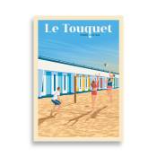 Affiche Le Touquet-Paris-Plage France Les cabines 21x29,7